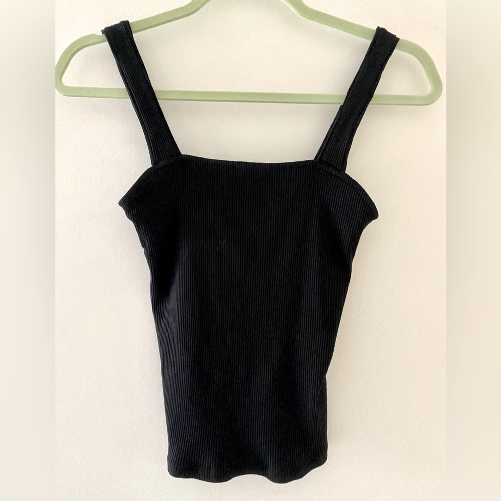 Express One Eleven, XS/TP ribbed crop tank, black